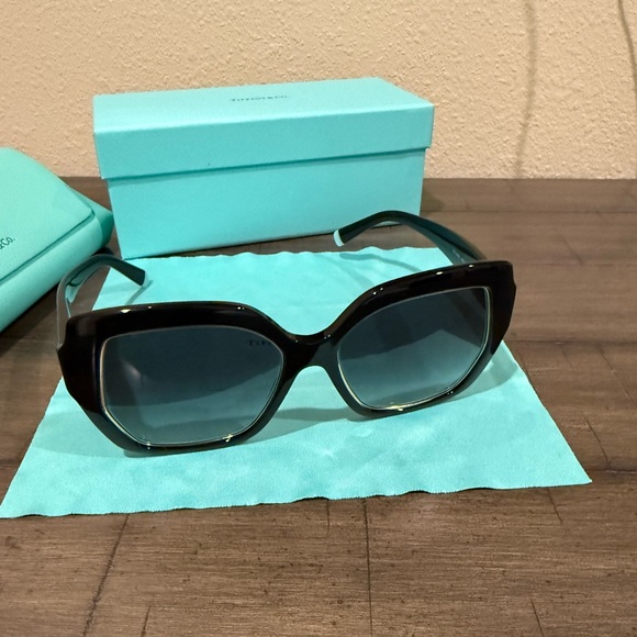 Tiffany & Co. Black and Gold Sunglasses - Picture 1 of 5